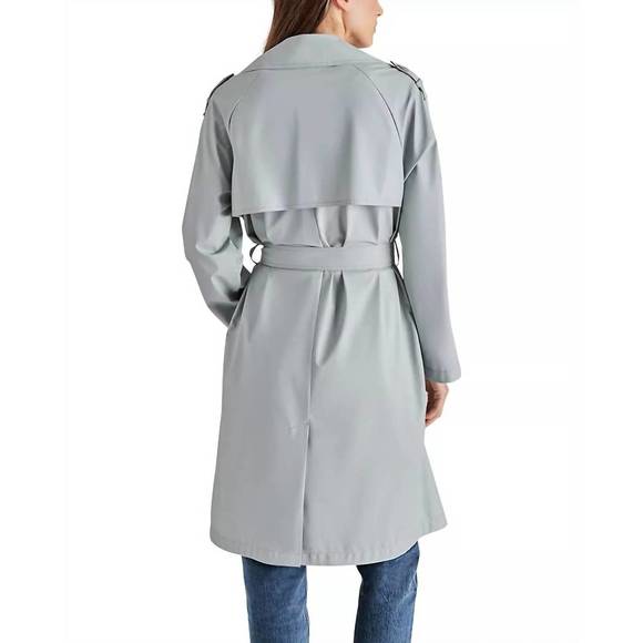 NEW STEVE MADDEN ilia raincoat in slate grey - Picture 3 of 4